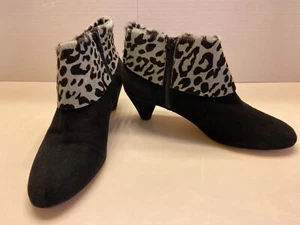 Hobbs Black Suede Ankle Boots Size UK 39 US 8 - 10.5" - Picture 1 of 6