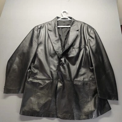 Chaqueta de cuero de piel de cordero Jacqueline Ferrari para hombre talla 2XLarge Foto 1 de 4