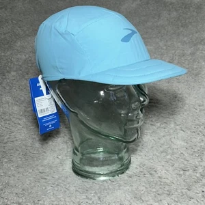 Brooks Hat Cap Adult One Size Aqua Blue Stretch Packable Running Wicking NWT - Picture 1 of 11