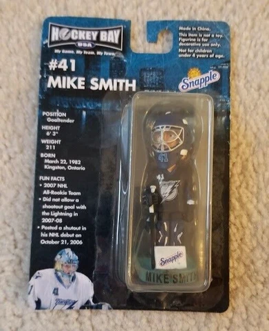 Vintage Snapple Mike Smith Tampa Bay Lightning Hockey Mini Magnetic Bobblehead Cover