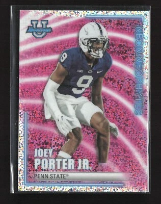 2022 Bowman's Best University Neon Neophytes Shimmer Refractor Joey Porter Jr. - Image 1 of 2