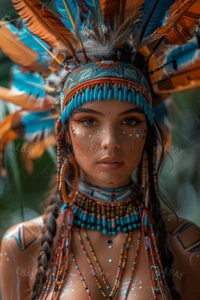 Indianer Curvy Girl Model Foto Risque 4x6 Kunstdruck A9052 - Bild 1 von 1