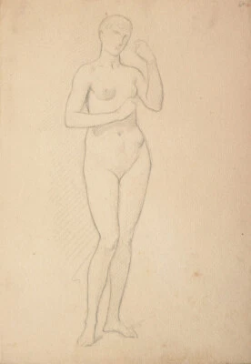 Dessin crayon femme nue par Victor René LIVACHE (1872-1944) Angers - Photo 1/3
