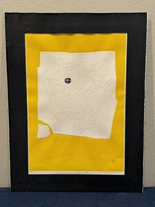 Huge 1970 Modernist Japanese Woodblock Print "Poem 70-11" by Haku Maki 52/155 - Picture 1 of 11