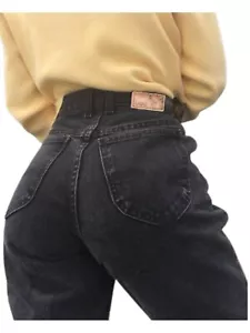 Pantalones de mezclilla Lee negros vintage para mamá años 90 relajados 11" rascacielos para mujer 8 cortos 30W x 28L - Imagen 1 de 12