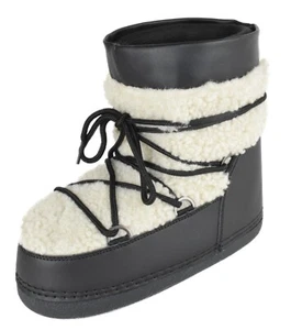 Top Moda Women Rain Snow Winter Waterproof boots Sherpa Fur Ankle Emmett36 Black - Picture 1 of 6