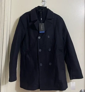 Chaqueta Abrigo Andrew Marc Para Hombre Burnett Melton Doble Pecho Lana Guisante TALLA S - Imagen 1 de 5