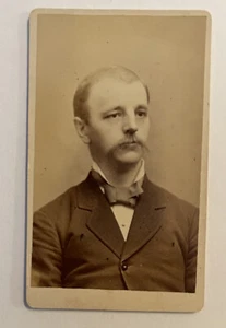 Antique CDV Photo Man With Mustache Identified Chandler Scheetz Philadelphia PA - Picture 1 of 2