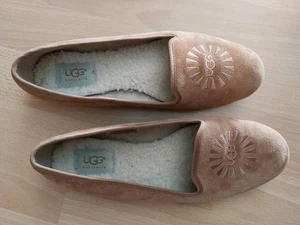 Original UGG Australia Slipper Wildleder/Lammfell hellbraun Gr. 39 - Bild 1 von 7