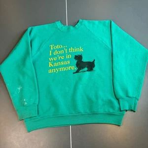 Vintage TOTO I DON'T THINK WE'RE IN KANSAS ANYMORE Large Sweatshirt WIZARD OF OZ - Picture 1 of 11