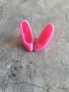 VINTAGE MATTEL BARBIE PINK CLOSED TOE HIGH HEEL HEELS PUMPS SHOES - Picture 1 of 3