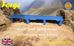 T Gauge Single Track Iron Girder Bridge 147mm Model Railway Layout 1:450 Scale - Foto 1 di 7