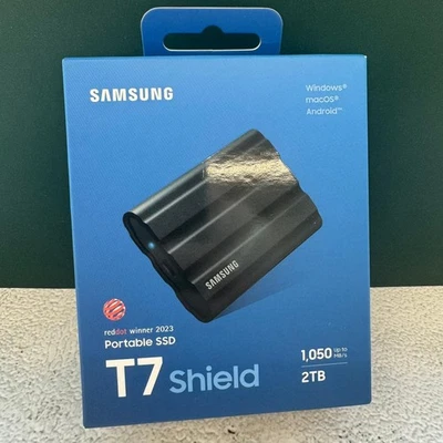 Samsung Portable SSD T7 Shield USB 3.2 Gen 2 2TB, USB 3.2 - Black (MU-PE2T0S/EU) - Image 1 of 4