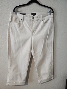 Pantalones de mezclilla NYDJ Marilyn rectos blancos talla 12 - Lift Tuck Cool Embrace - Imagen 1 de 6
