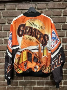 Vintage 80s San Francisco Giants AOP Chalk Line Fanimation Jacket USA Made Sz XL - Picture 1 of 10