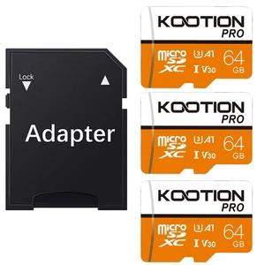 Pack de 3 cartes micro SD 64 Go carte mémoire U3 SDXC haute vitesse TF carte 4K Full HD vidéo - Photo 1 sur 12