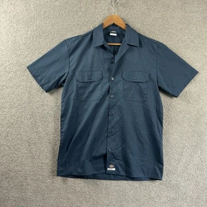 Dickies Shirt Mens M Medium Blue Button Up Short Sleeve Cargo Pockets Pantone - Picture 1 of 7