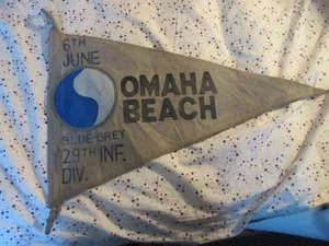 WWII US ARMY 29TH INFANTRY DIVISION D-DAY OMAHA BEACH BARRACKS WALL FLAG (A) - Picture 1 of 2