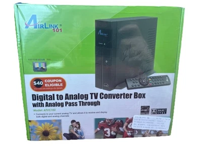 AirLink 101 ATVC102 Digital to Analog TV Converter Box with Pass Through New - Image 1 of 2