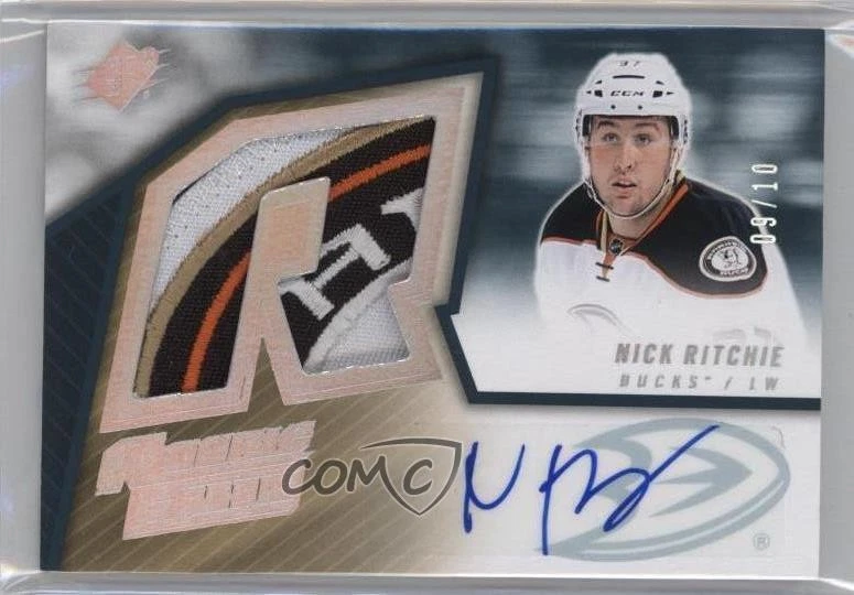 2015-16 SPx 2005-06 Retro Rookie Fabrics /10 Nick Ritchie RPA Patch Auto RC - Image 1 of 2