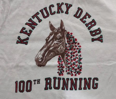 Vintage Kentucky Derby 100th Running T-Shirt 1974 Horse Racing  Small Rare Cover