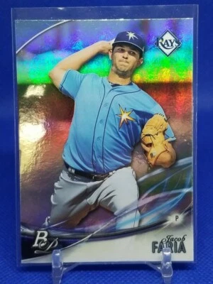 2016 BOWMAN PLATINUM TOP PROSPECT /  JACOB FARIA  # TP-JF / TAMPA BAY RAYS - Image 1 of 2