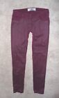 Hollister Cali Burgundy Wax Coated Front Low Rise Skinny Jeans Size 3 W26 Womens