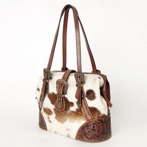 AD American Darling Tote Hand Tooled Hair on Genuine Leather Western Women Bag - Picture 1 of 16