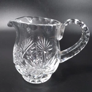 Klar Kristall Milchkännchen Fächer Kreuz & Diamantschliff gekerbte Kanten mit Griff - Bild 1 von 14