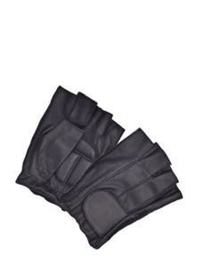 Tennessee Leder Herren schwarz Leder fingerlose Fahrhandschuhe gepolsterte Handflächen 1826 - Bild 1 von 1