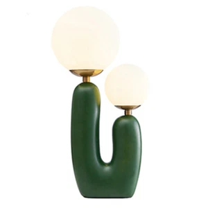 Art Deco Table Light White Globe Ball Glass Shade Desk Lamp Fixture Night Lamp - Picture 1 of 6