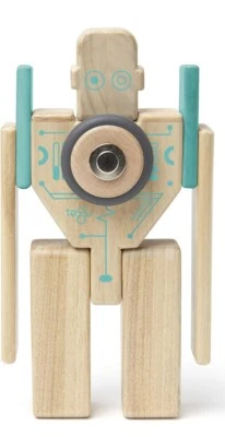 🤖 Tegu Magbot Magnetic Wooden Block Set, 1-99 Years, 9 Piece Robot EUC! - Image 1 of 4