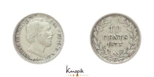 Netherlands Kingdom, William III, 10 Cents 1873, Utrecht, Schulman 651, VF - Picture 1 of 1