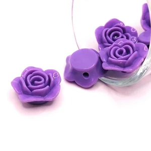 4, 20 oder 50 Stck. Lila Rose Perlen Kaugummi Charm - US-Verkäufer - PR658 - Bild 1 von 4