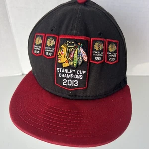 Chicago Blackhawks NHL 2013 Stanley Cup 5x Champions Banner Hat New Era Black - Picture 1 of 15