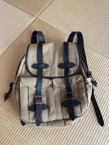 FILSON Rucksack Backpack Rugged Twill + Bridle Leather Original 38cm×43cm×13cm - Picture 1 of 7