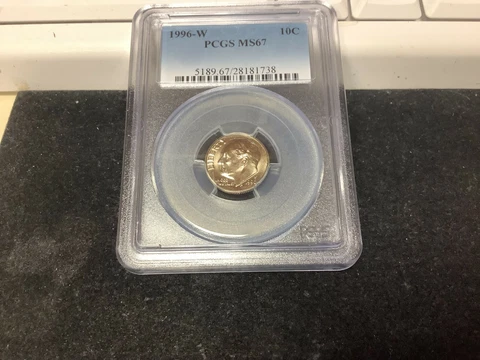 1996-W ROOSEVELT DIME MS67 Cover