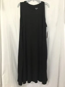 New Time And Tru Women Tank Knit With Pockets Dress Black Many Sizes - Picture 1 of 5