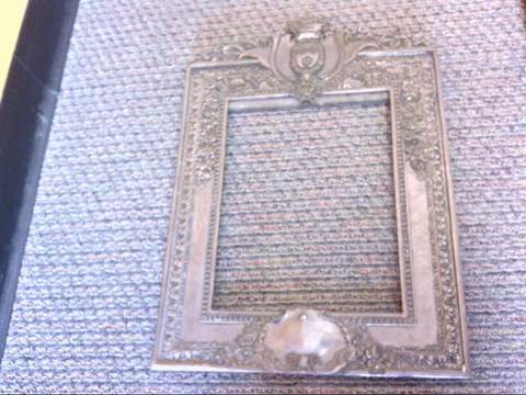 Antique 1800s French Silver Metal White Mirror/Picture Frame. NICE DESIGN! Cover