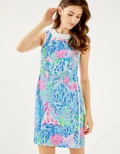 NWT Lilly Pulitzer Mila Dobby Stretch Sink Or Swim Sleeveless Shift Dress Size 2 - Picture 1 of 12