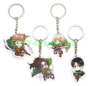 Juego de 4 llaveros de acrílico anime Attack on Titan Levi Ackerman Armin Hange Jean - Imagen 1 de 2