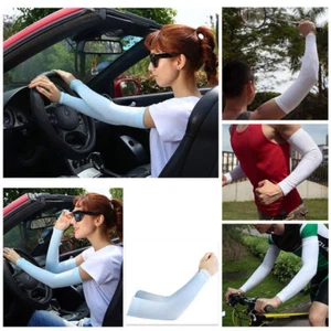 Long Sleeve Guard Protector Cotton Compression Arm 1 Pair Sports,Basketball,Bike - Picture 1 of 8