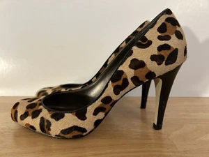 8,5 W Leopardenmuster Tiermotiv Talbots Kalbshaar hochhackige Pumps Schuhe schwarz hellbraun Stiletto - Bild 1 von 9