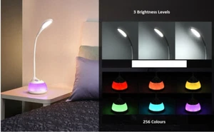 Lámpara de Mesa LED USB Recargable con 3 Niveles de Brillo y 256 Colores Ambientales - Imagen 1 de 8