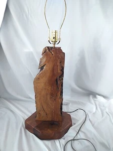 Vintage MCM Brutalistische handgefertigte Naturholzplatte Wurzelholz Lampe 31" (obere Ziffer) LESEN - Bild 1 von 24