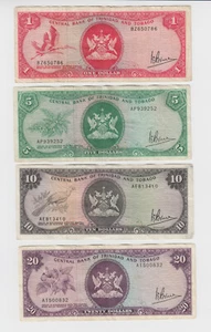 TRINIDAD & TOBAGO P.30-33  FULL SET 1-5-10-20 DOLLARS SIG 3 (A)  SEE SCAN - Picture 1 of 2