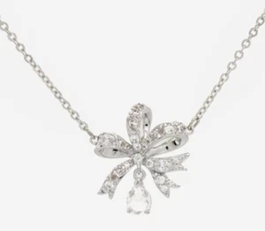 SWAROVSKI Hyperbola necklace Bow Small Silver Tone 43cm RRP £120 Great Gift NEW - Picture 1 of 2