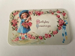Victorian Little Girl Birthday Greeting Card - Picture 1 of 6