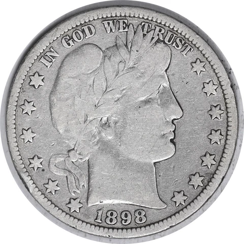 1898-O Barber Silver Half Dollar VG Uncertified #859 Cover