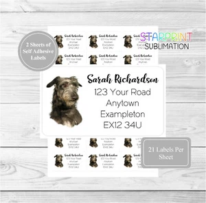 Deerhound Dog Personalised Address Labels, 42 Customised Return Stickers - Bild 1 von 1